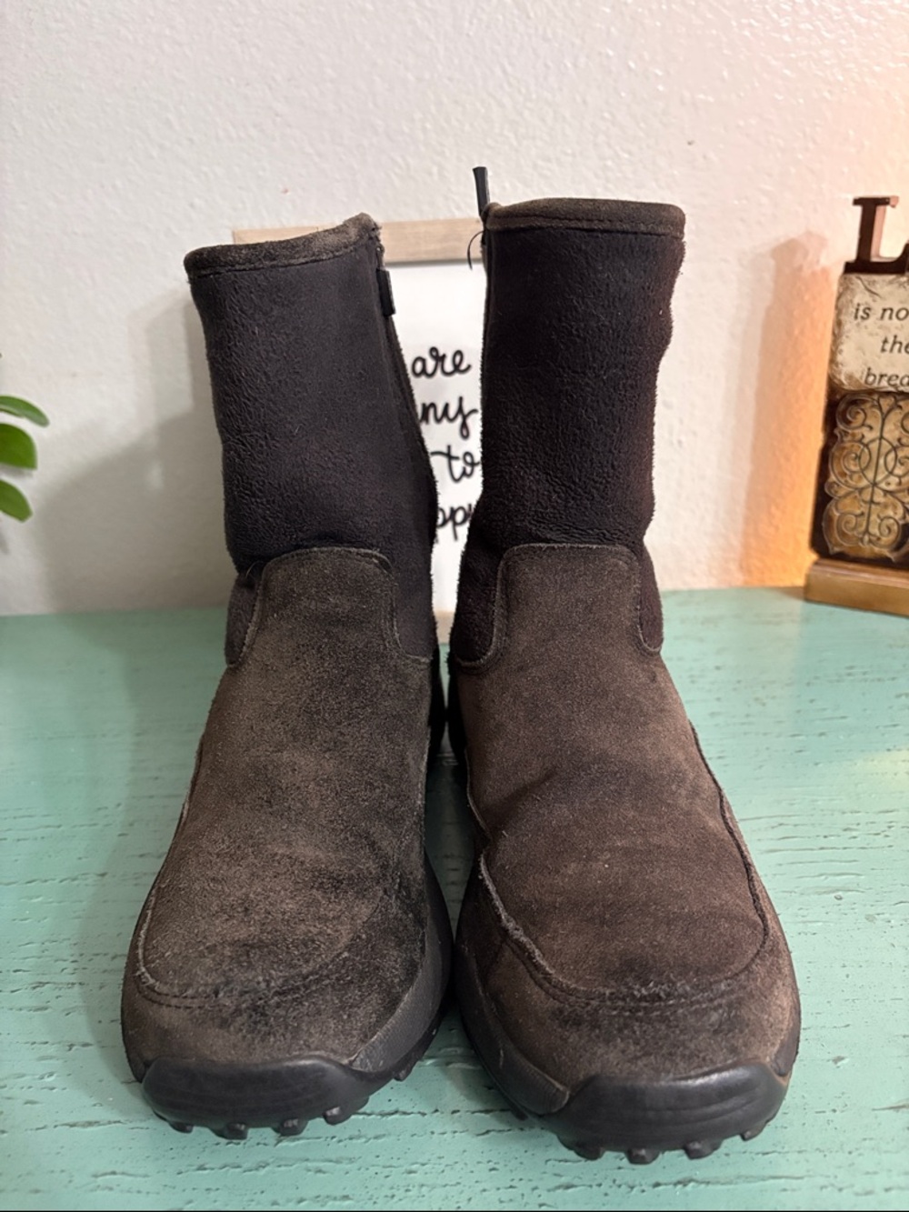 L.L. Bean Women's Dark Brown Suede Winter & Rain Boots